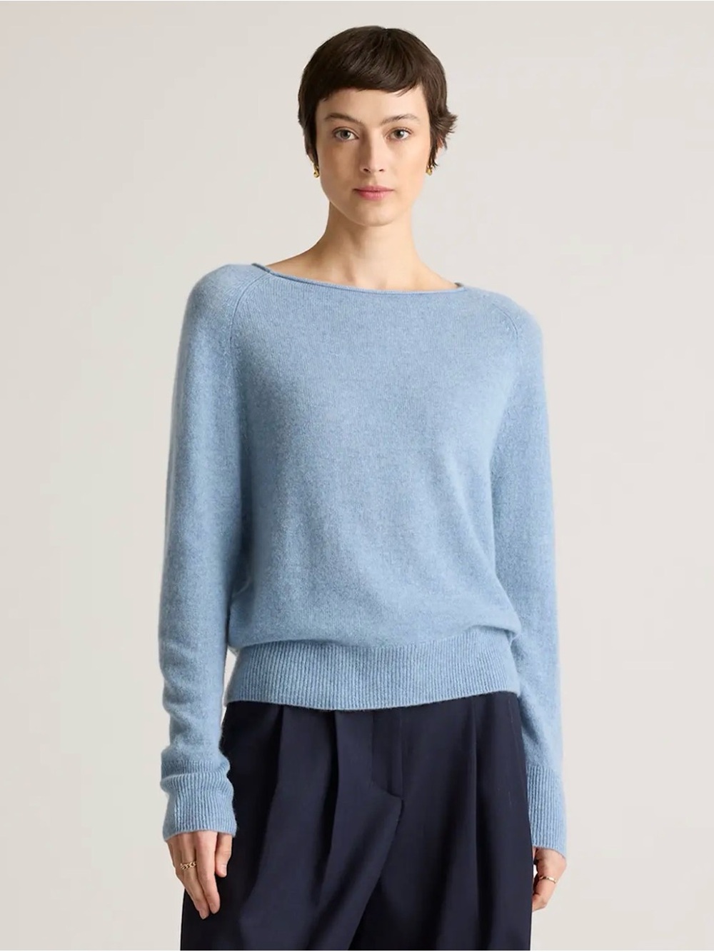 QUINCE 100% Cashmere Boatneck Sweater, Size S